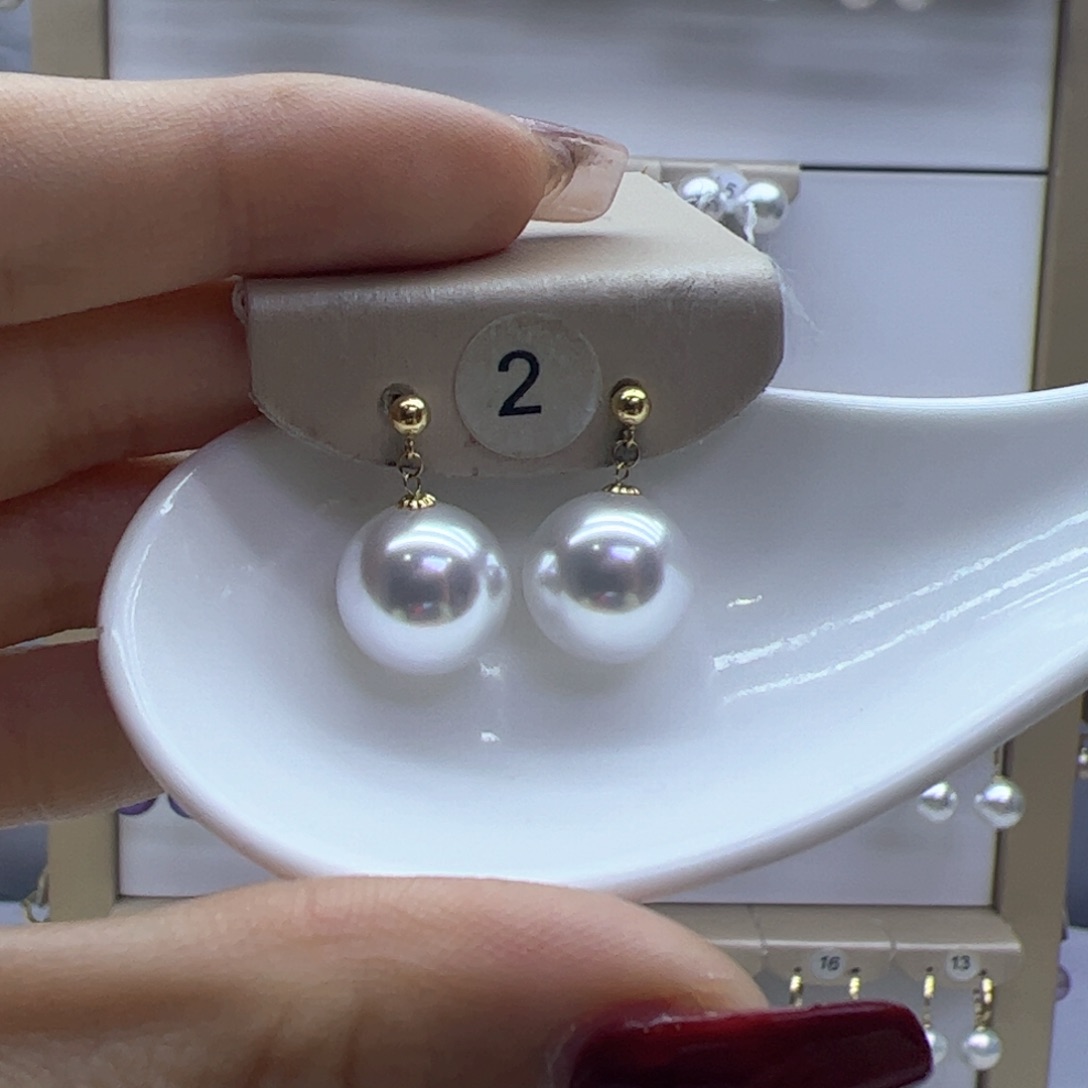 淡水珍珠耳饰18K金镶嵌