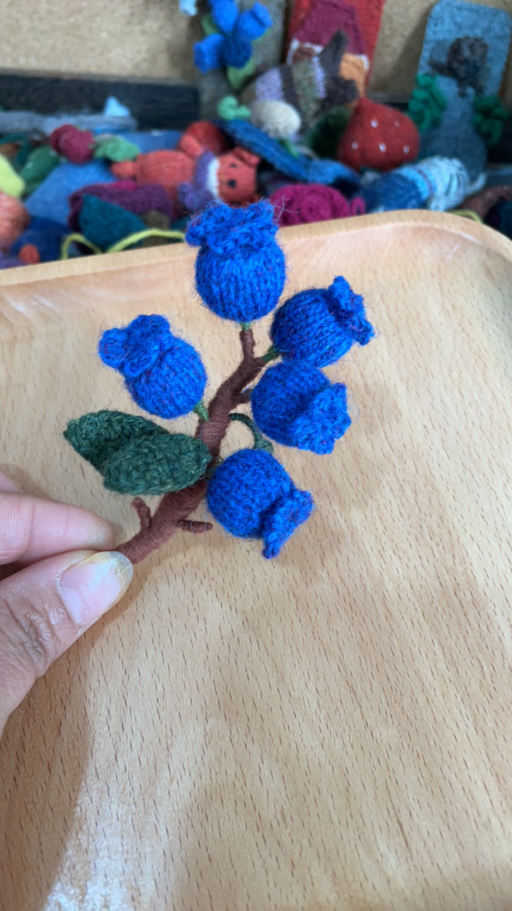 棒针编织羊毛线手工饰品