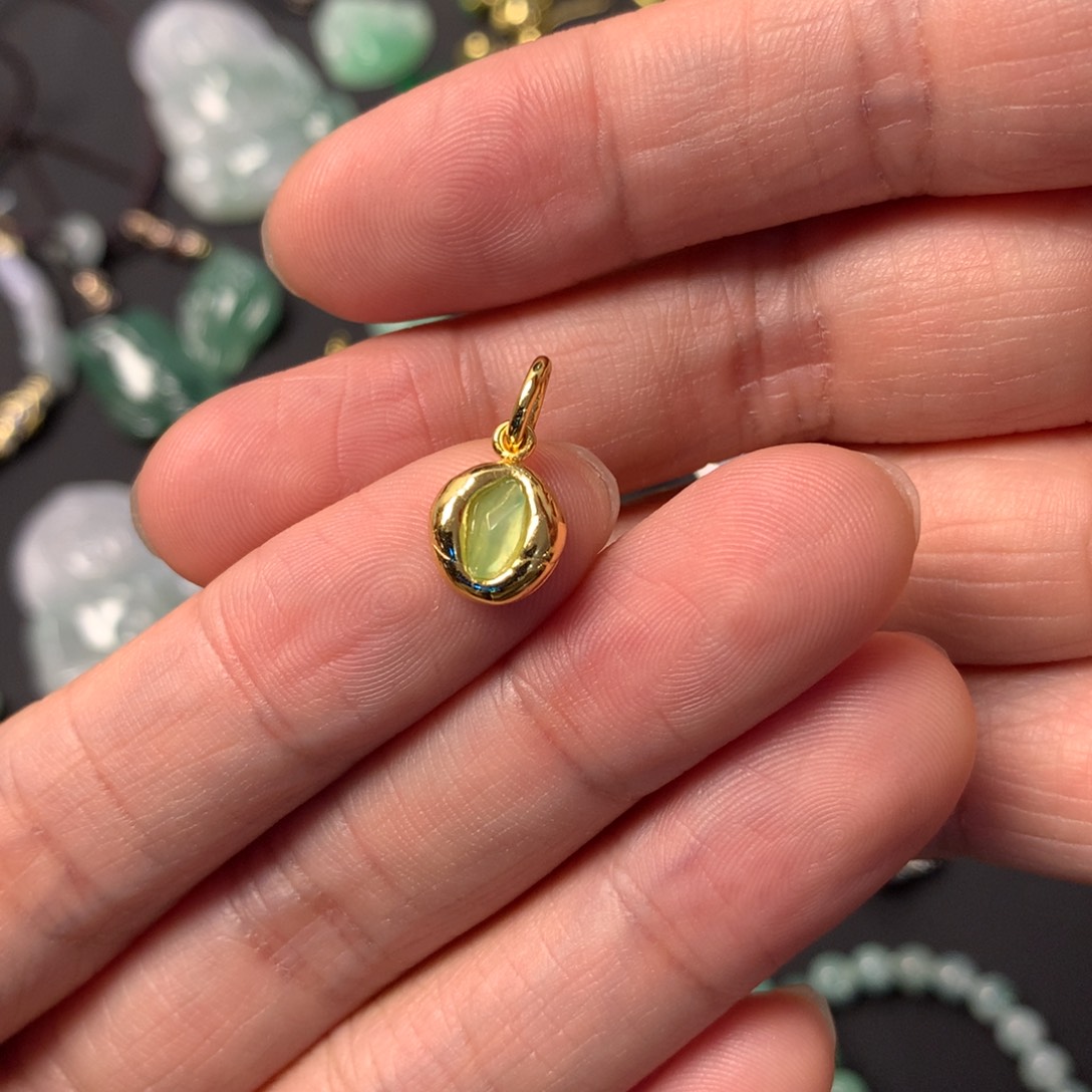 翡翠吊坠(不含链)银S925镶嵌