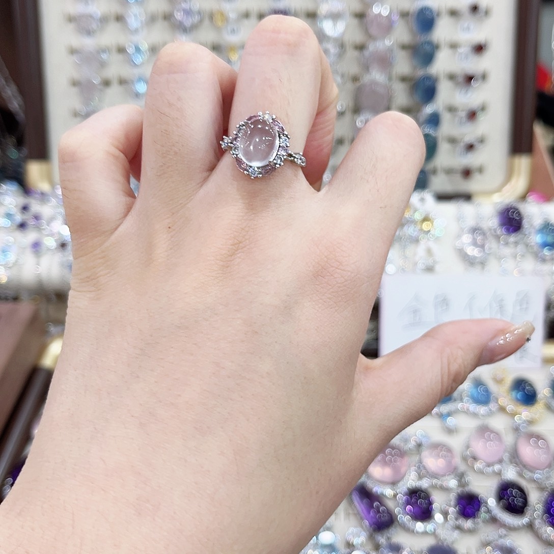 银S925镶嵌芙蓉石戒指