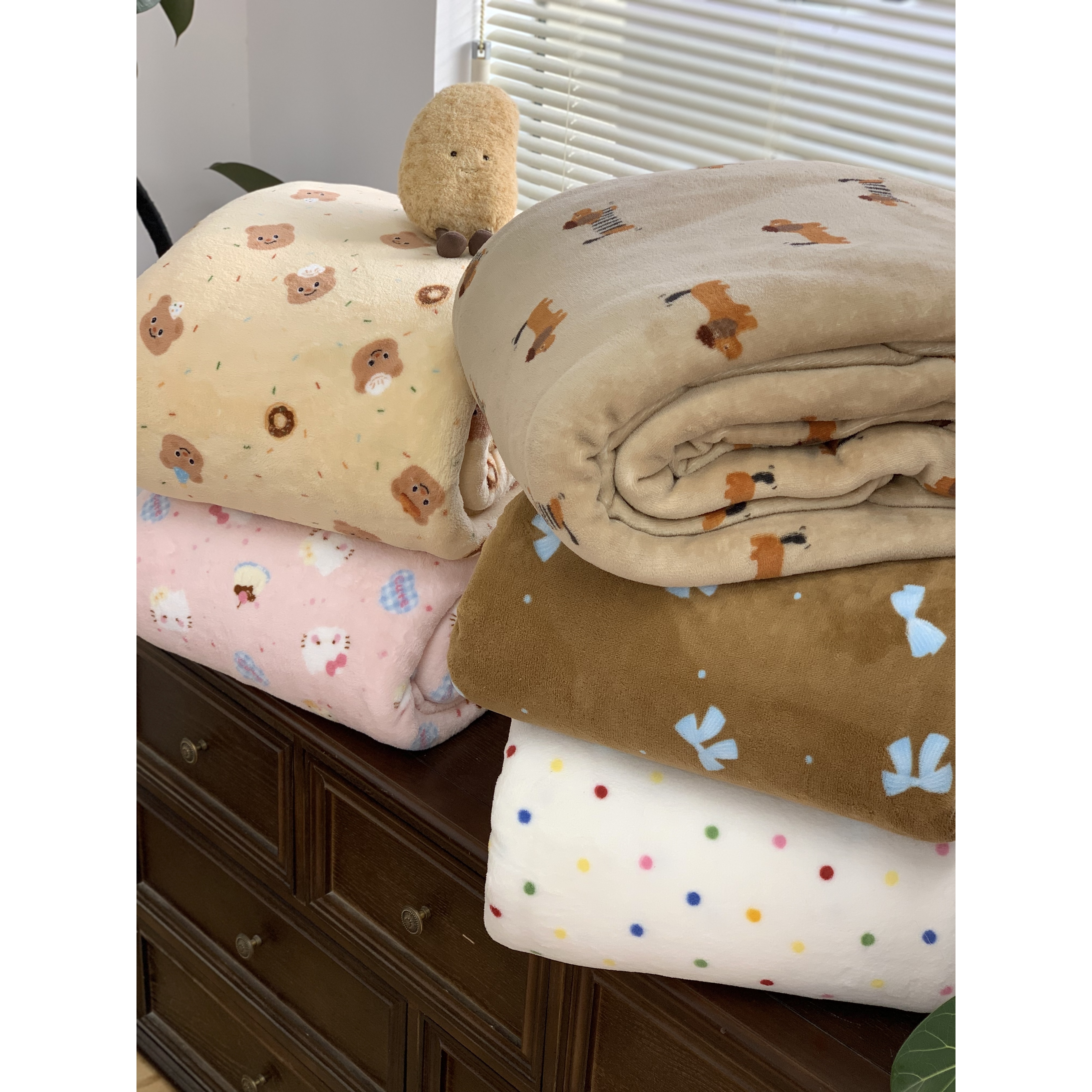 【MJ】全消光牛奶绒双面绒印花单被套单人双人被罩可做盖毯