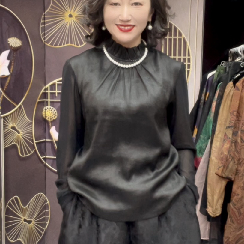 衣衣家香云纱桑蚕丝百搭上衣684