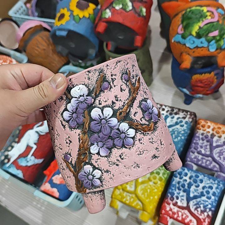 红陶吸水透气的白陶花盆凑满12发货