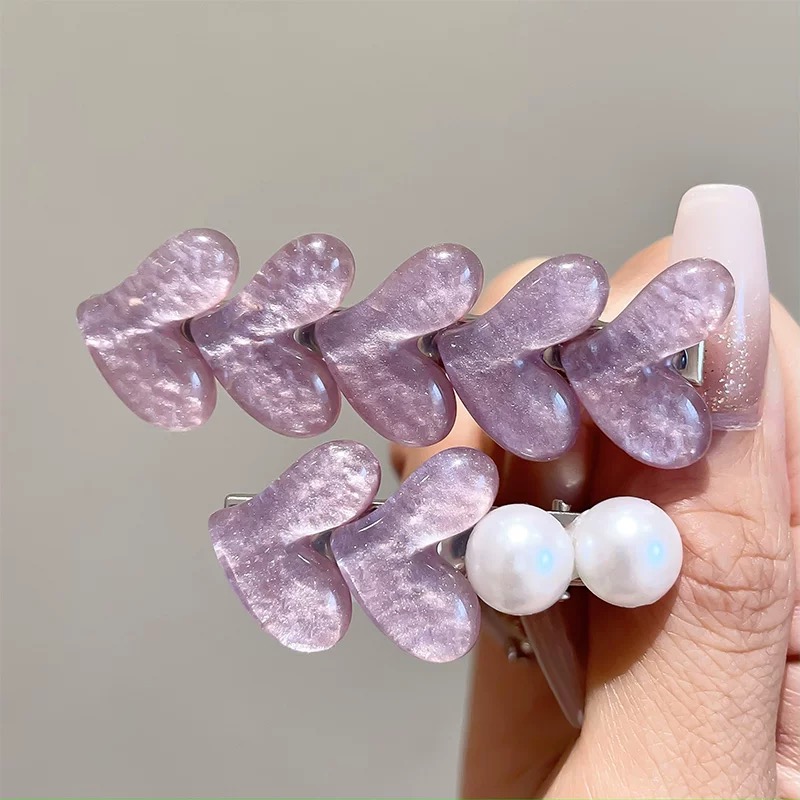 爱心发夹女新款可爱边夹前额碎发刘海夹高级感鸭嘴夹头饰2439