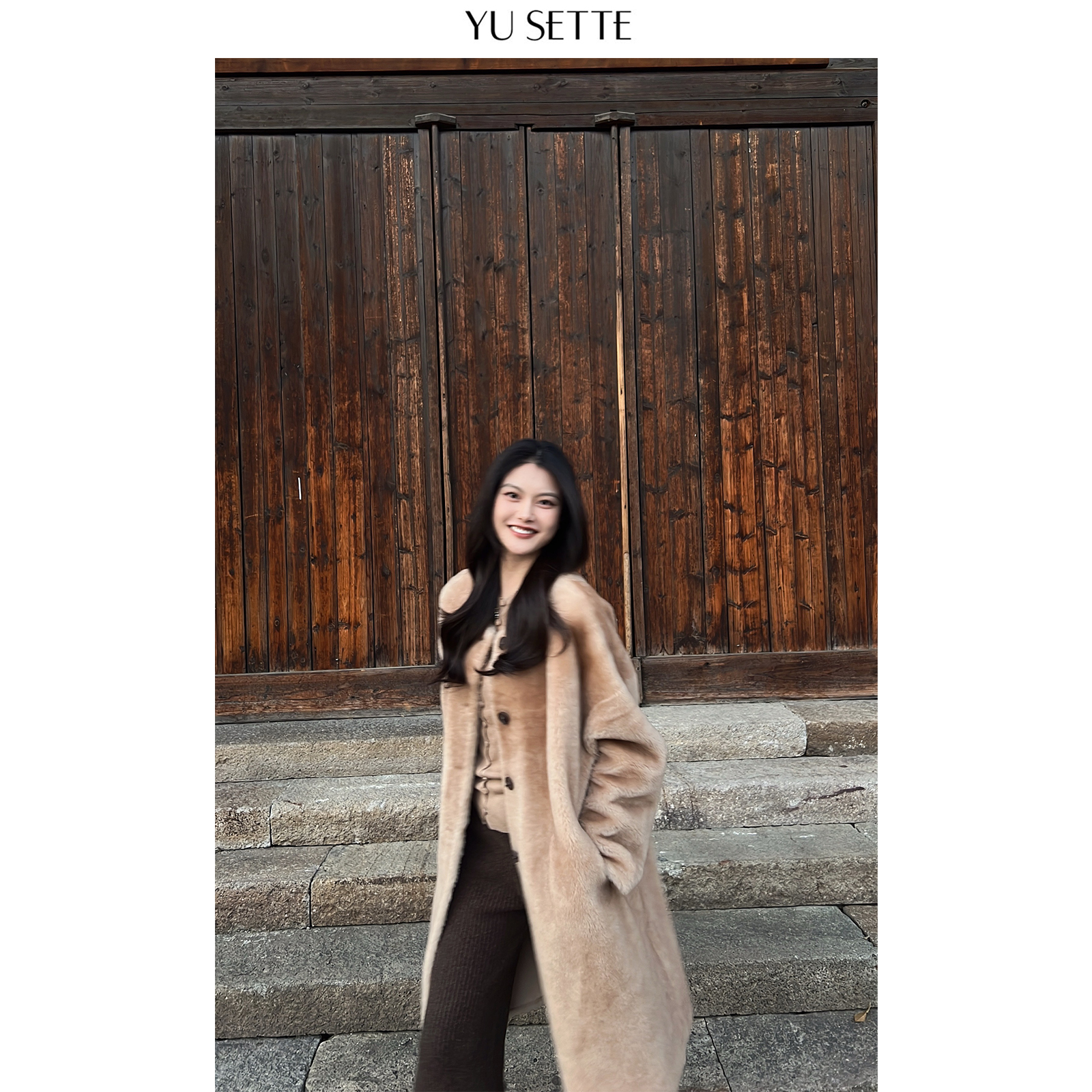 遇儿推荐【南非进口小美丽奴皮毛一体】中长款皮草大衣外套20250206