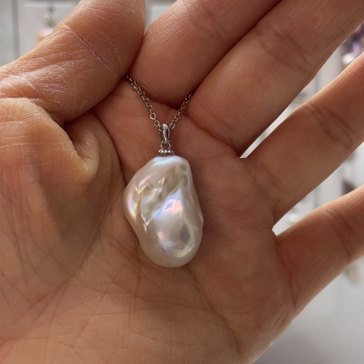 淡水珍珠颈饰银S925镶嵌