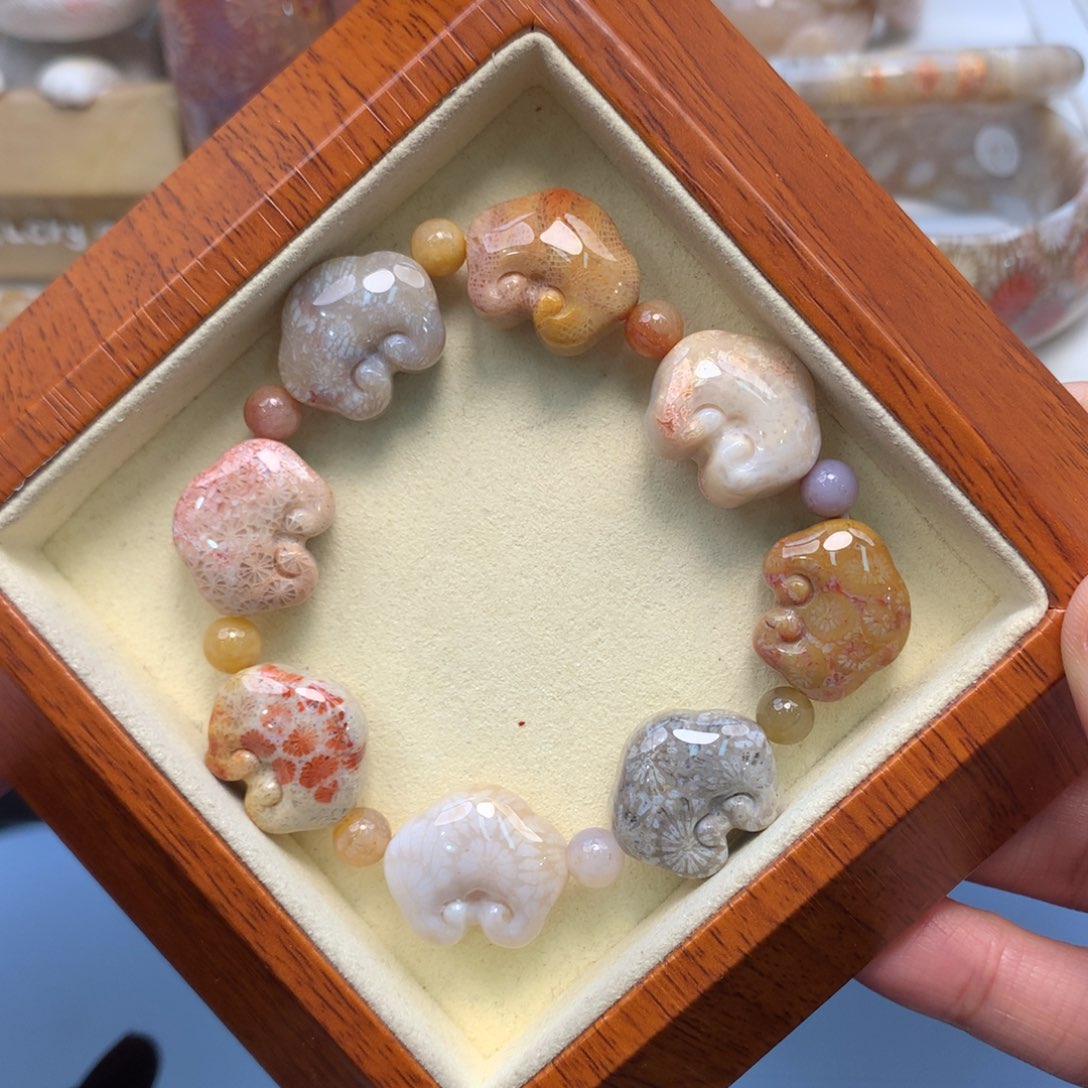 硅化珊瑚（珊瑚玉）手串未镶嵌