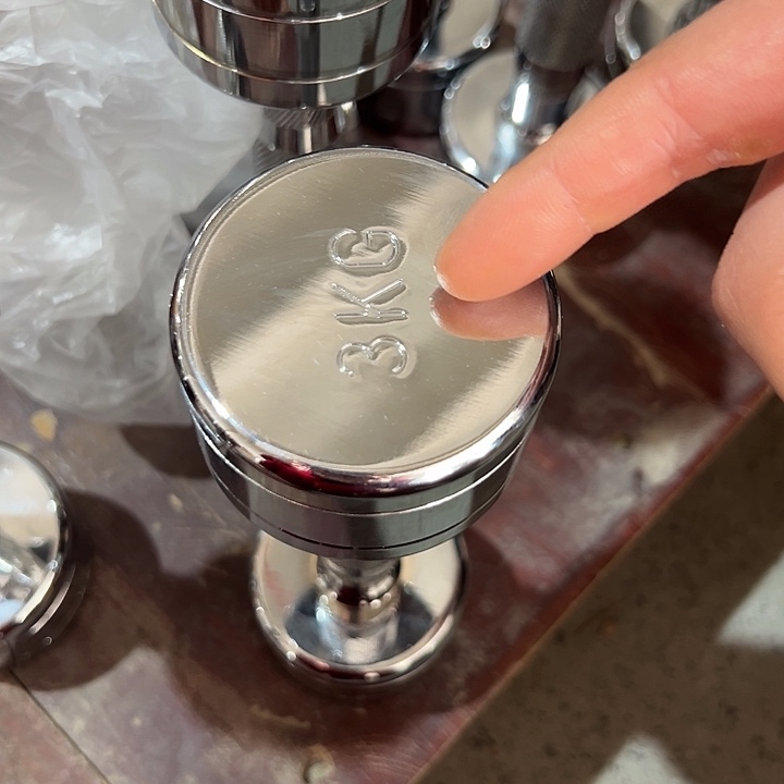 全新电镀纯钢哑铃3公斤一对