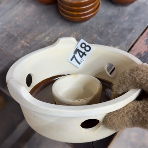 泥塑磁州窑尾货干烧围炉口径20