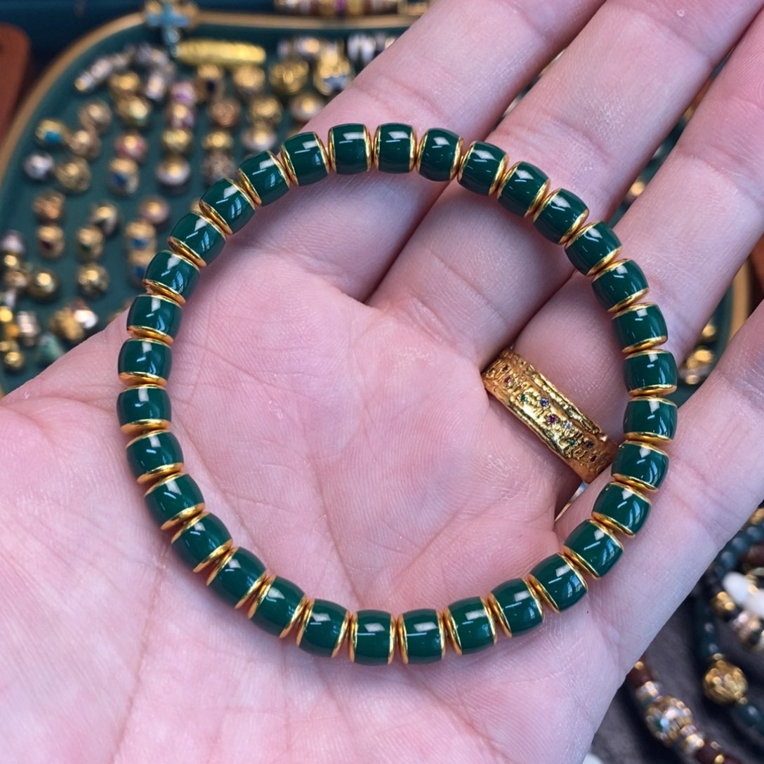 合成立方氧化锆手链足金镶嵌