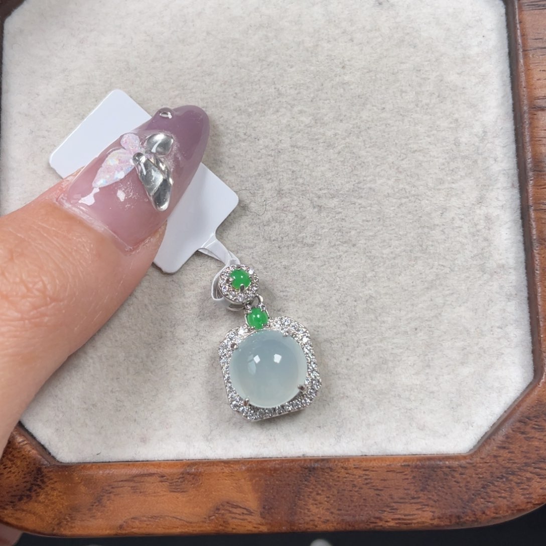 翡翠颈饰银S925镶嵌2588