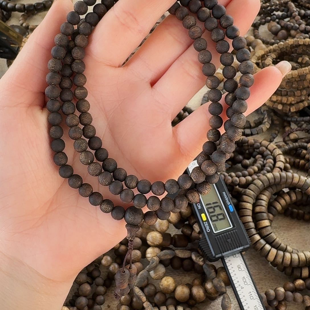 沉香手串A098沉水收藏级绿棋圆珠多圈卡05多样性发一
