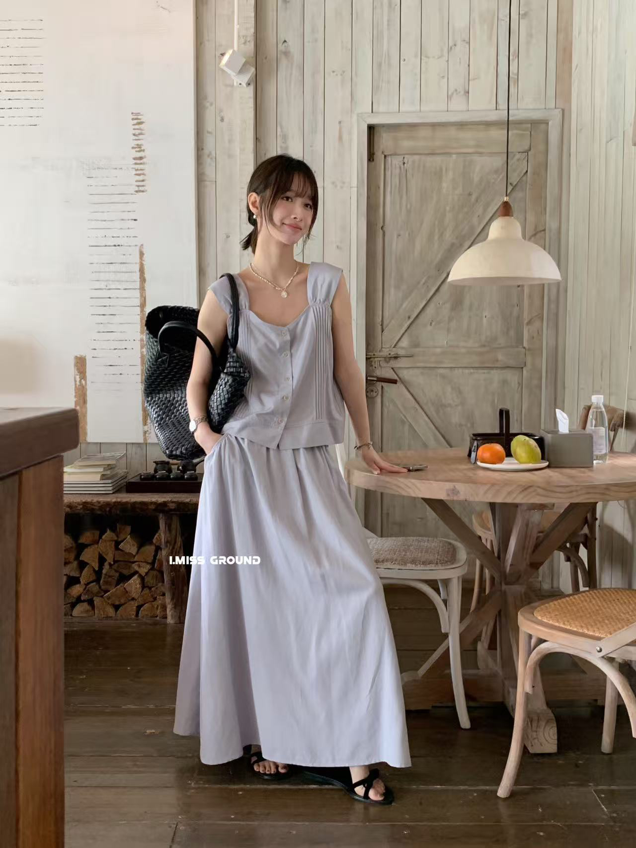 imiss@70625 韩系气质高级感高腰A字中长款半身裙（裙长94）7-4