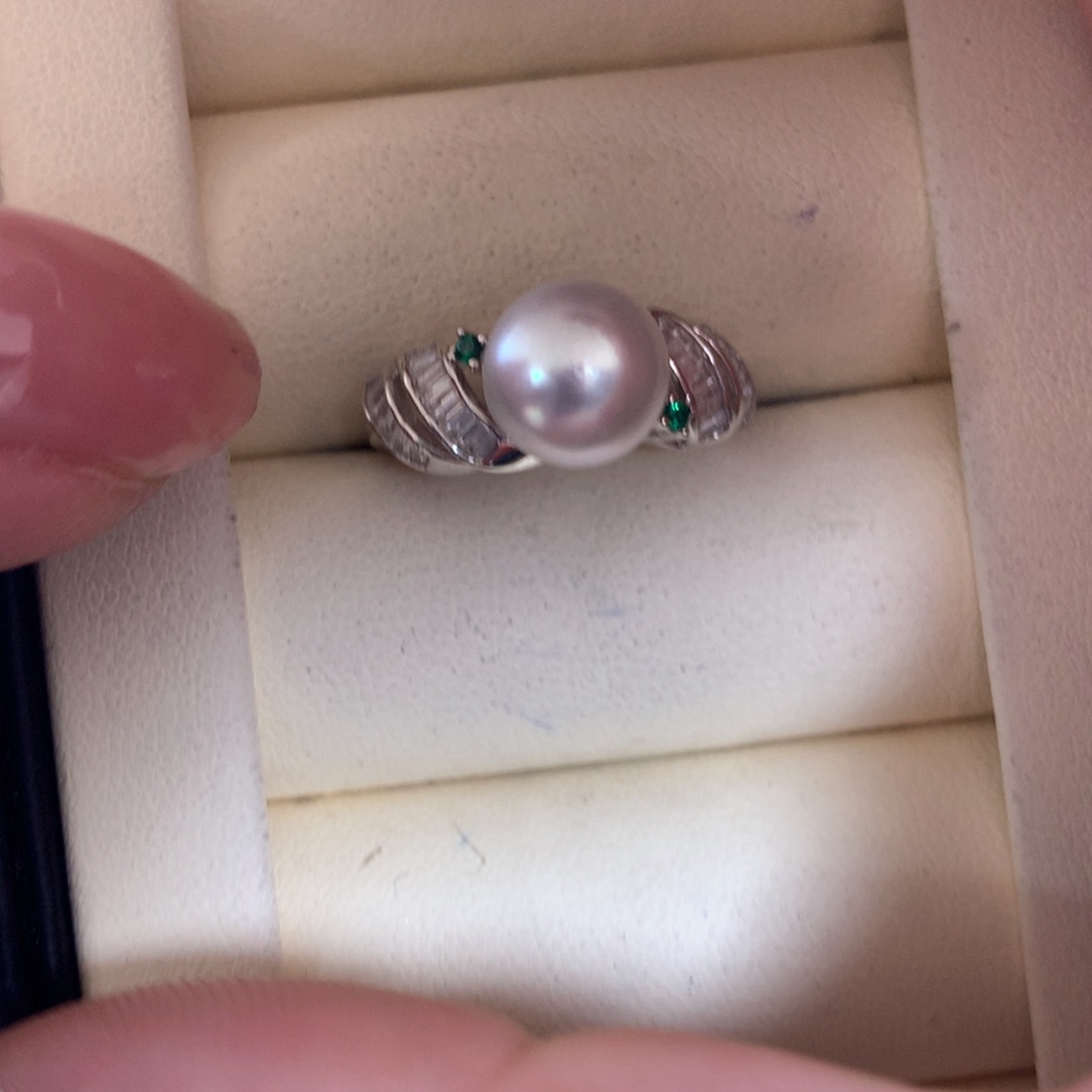 海水珍珠戒指银S925镶嵌