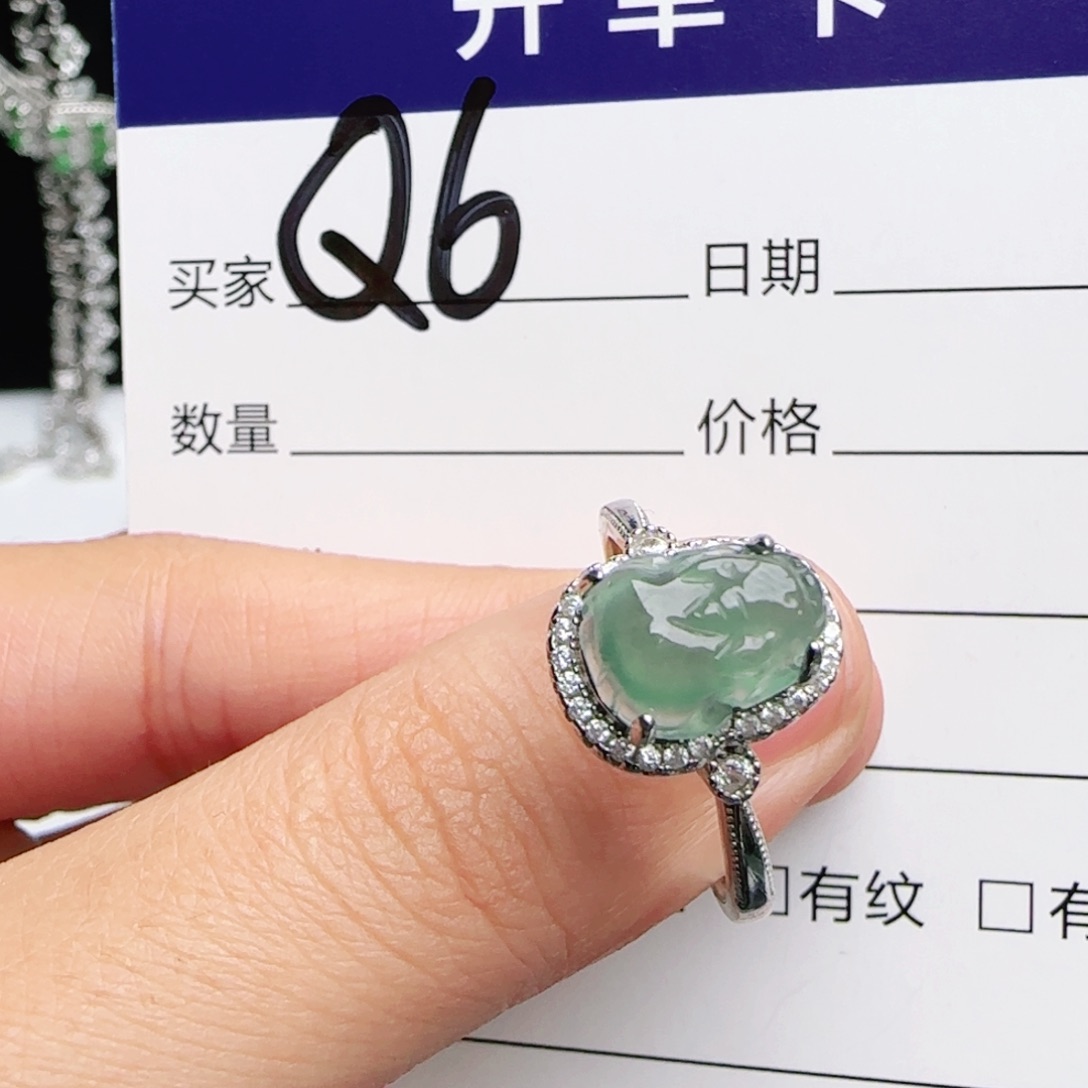 银S925镶嵌戒指翡翠