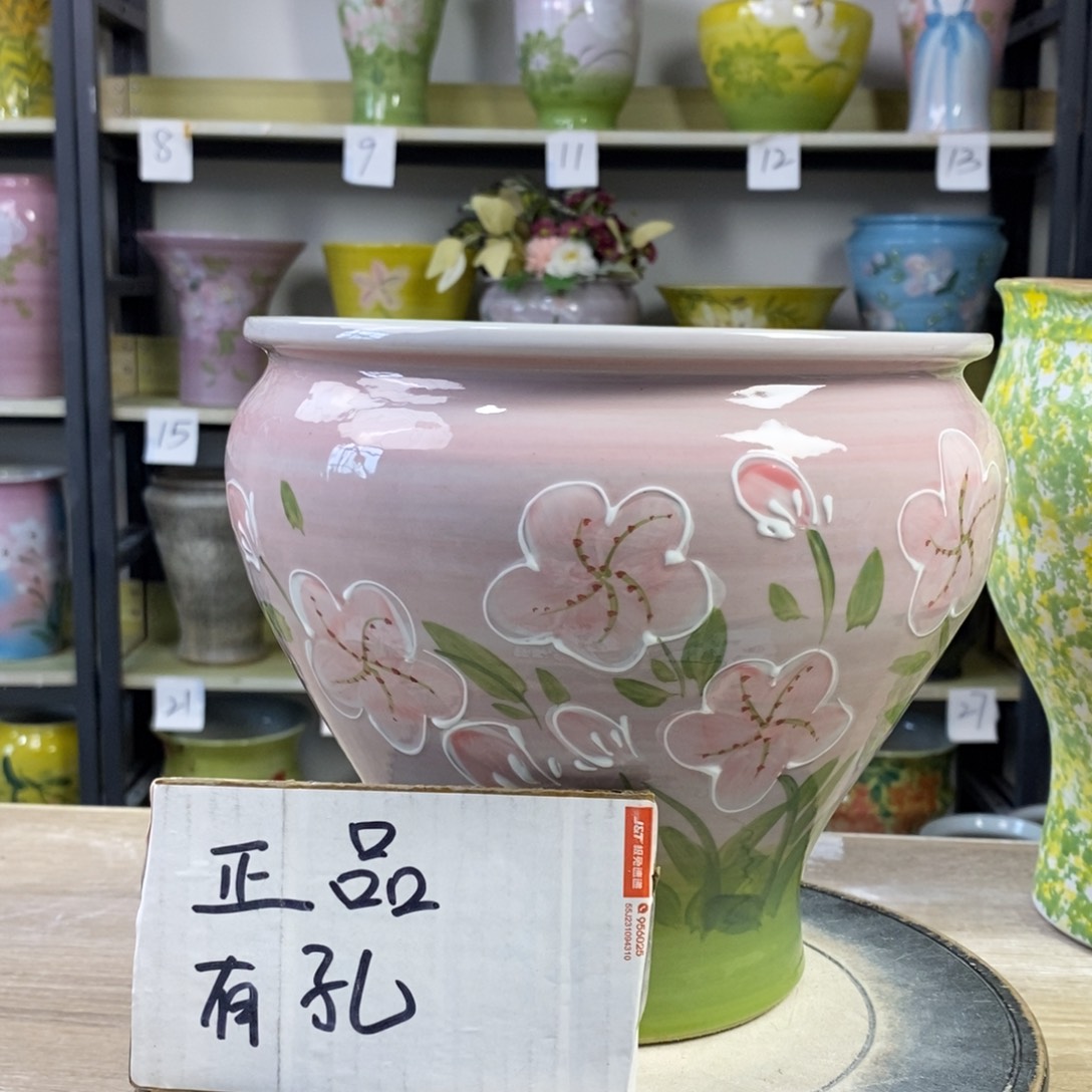 景德镇手工手绘陶瓷花盆