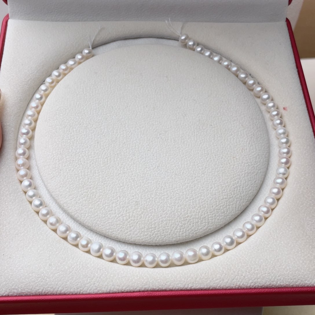 淡水珍珠银S925镶嵌颈饰6-7