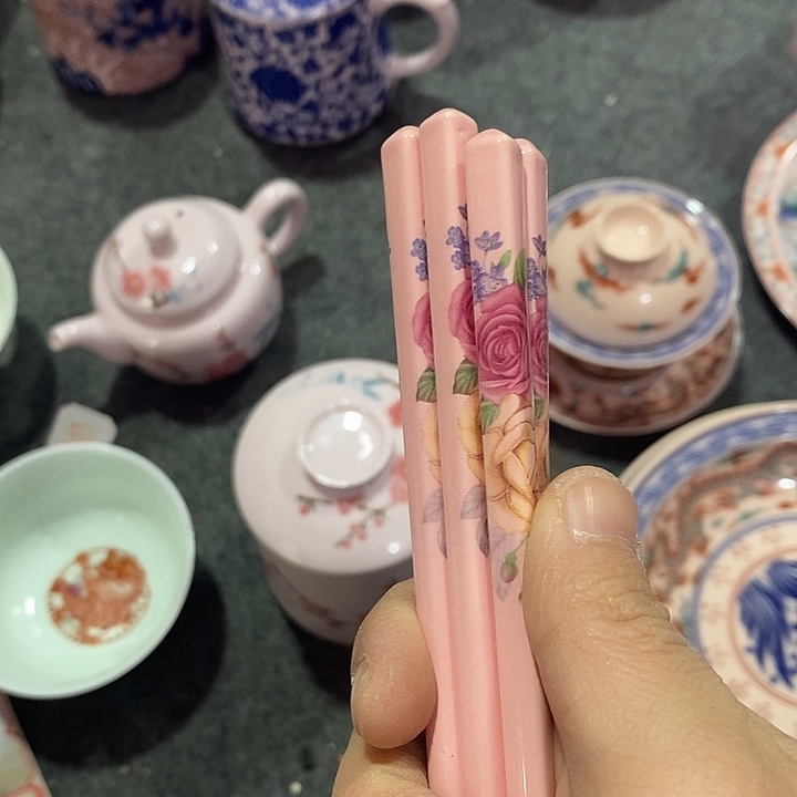 摆件陶红稀土十双筷子