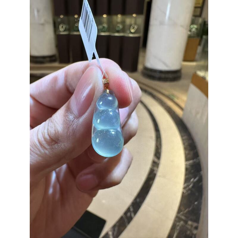 天然A货翡翠HJ18-白福豆吊坠多样性发一