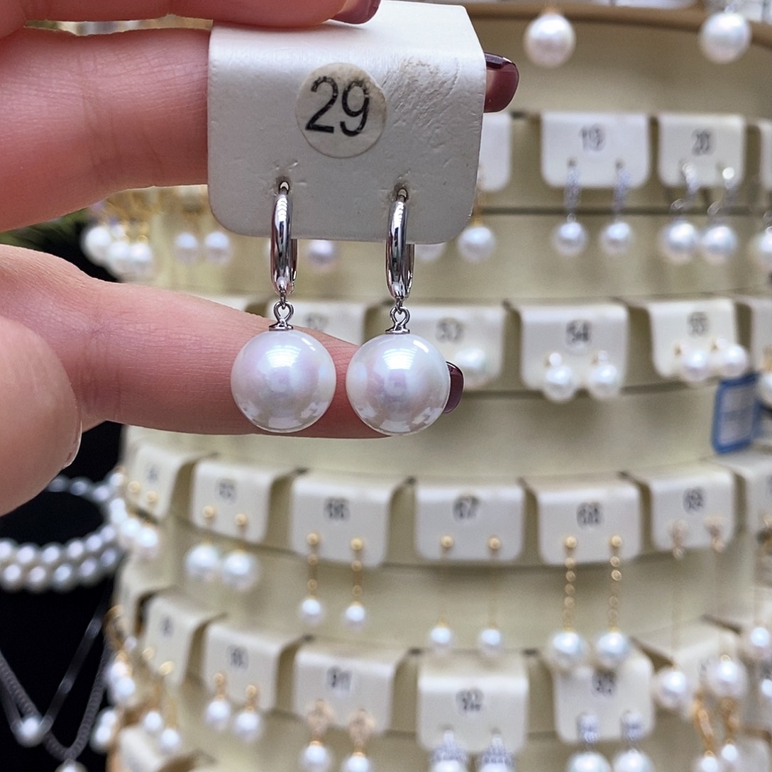 淡水珍珠耳饰银S925镶嵌