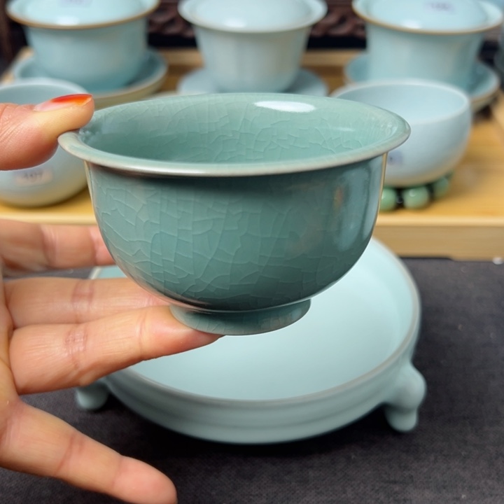 杯仿古釉压手杯微瑕