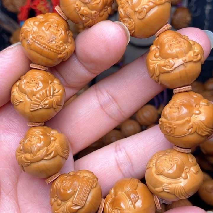 橄榄核手串，灯泡财神