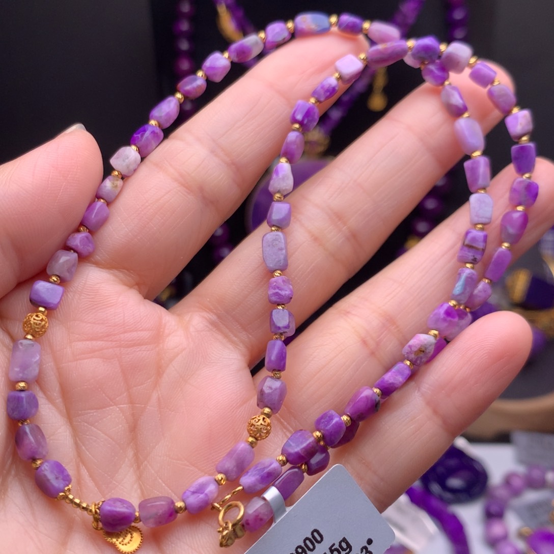 苏纪石（舒俱来）18K金镶嵌项链