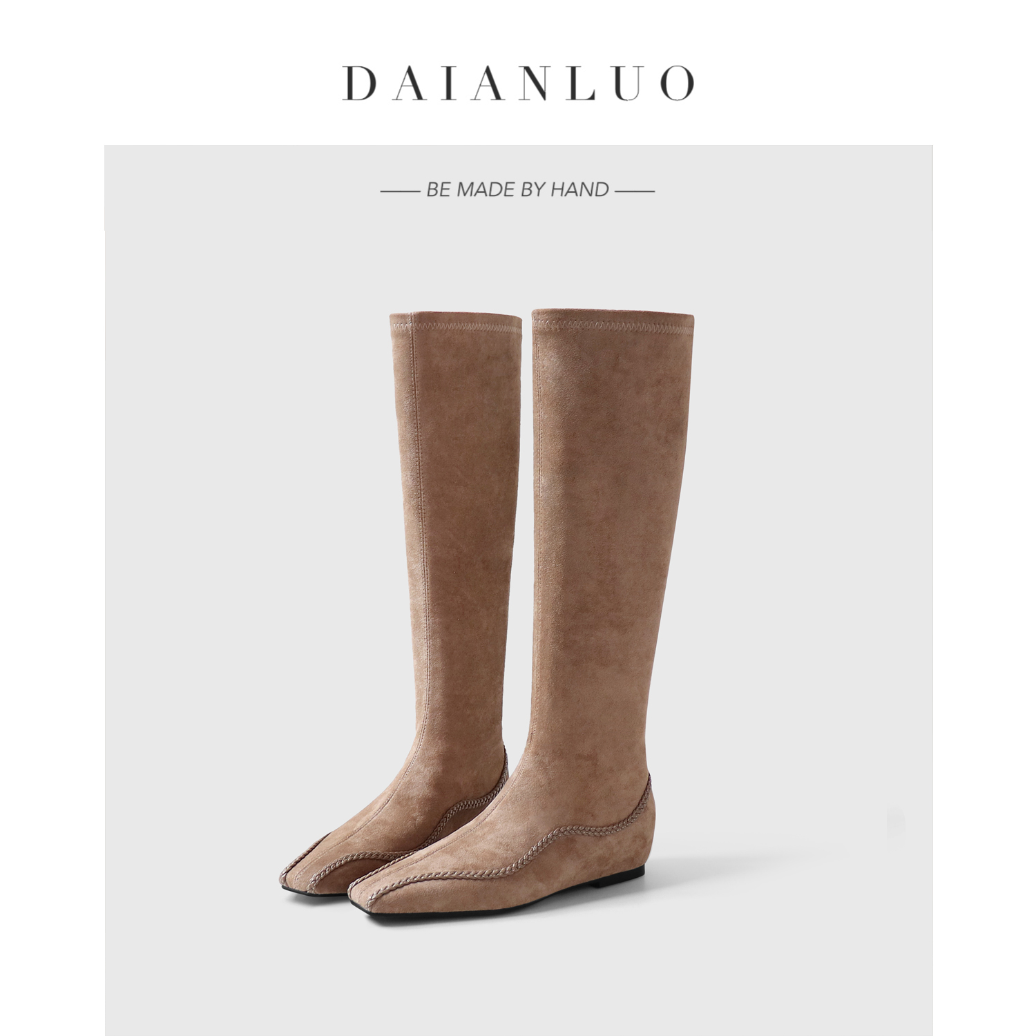 【内增高5cm】秋冬新款长靴女内增高瘦瘦靴平跟弹力靴高筒靴百搭靴