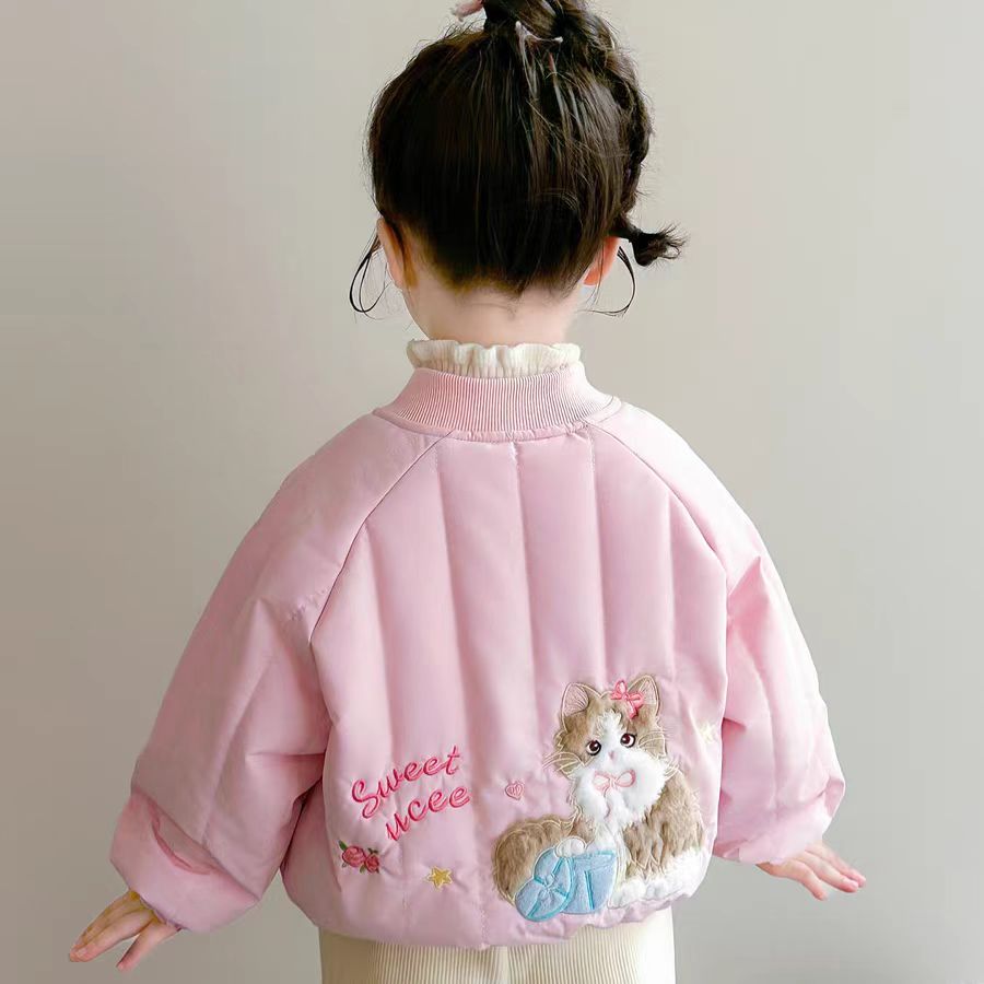 【中厚夹棉】女童冬季新款棒球服外套儿童中厚棉上衣女宝宝外套
