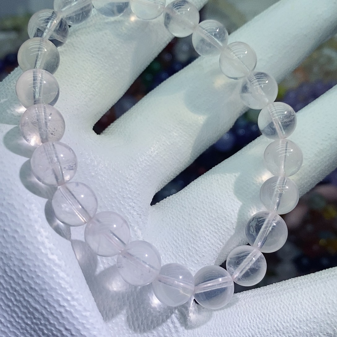 手链银S800镀金镶嵌烟晶