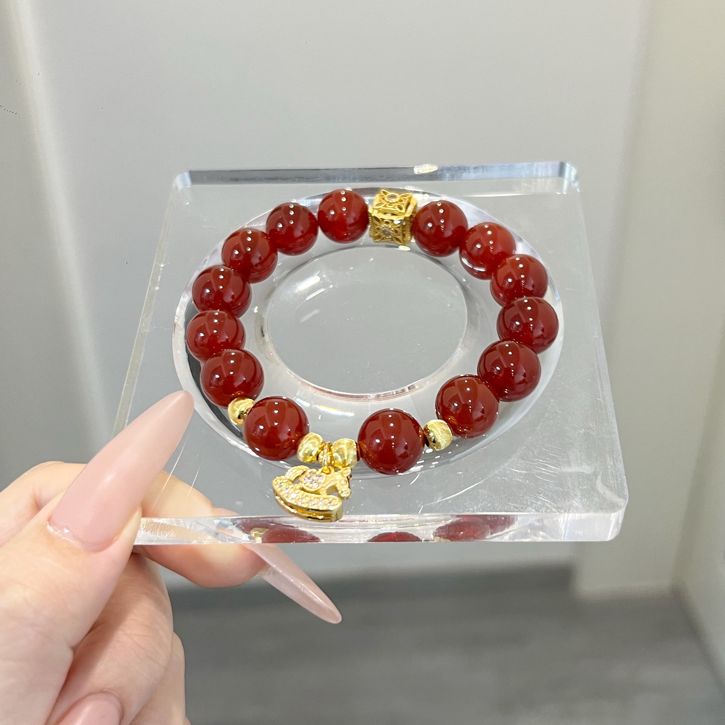 「马年吉祥」2026开年红单圈红玛瑙DIY手串12mm 多样性发一