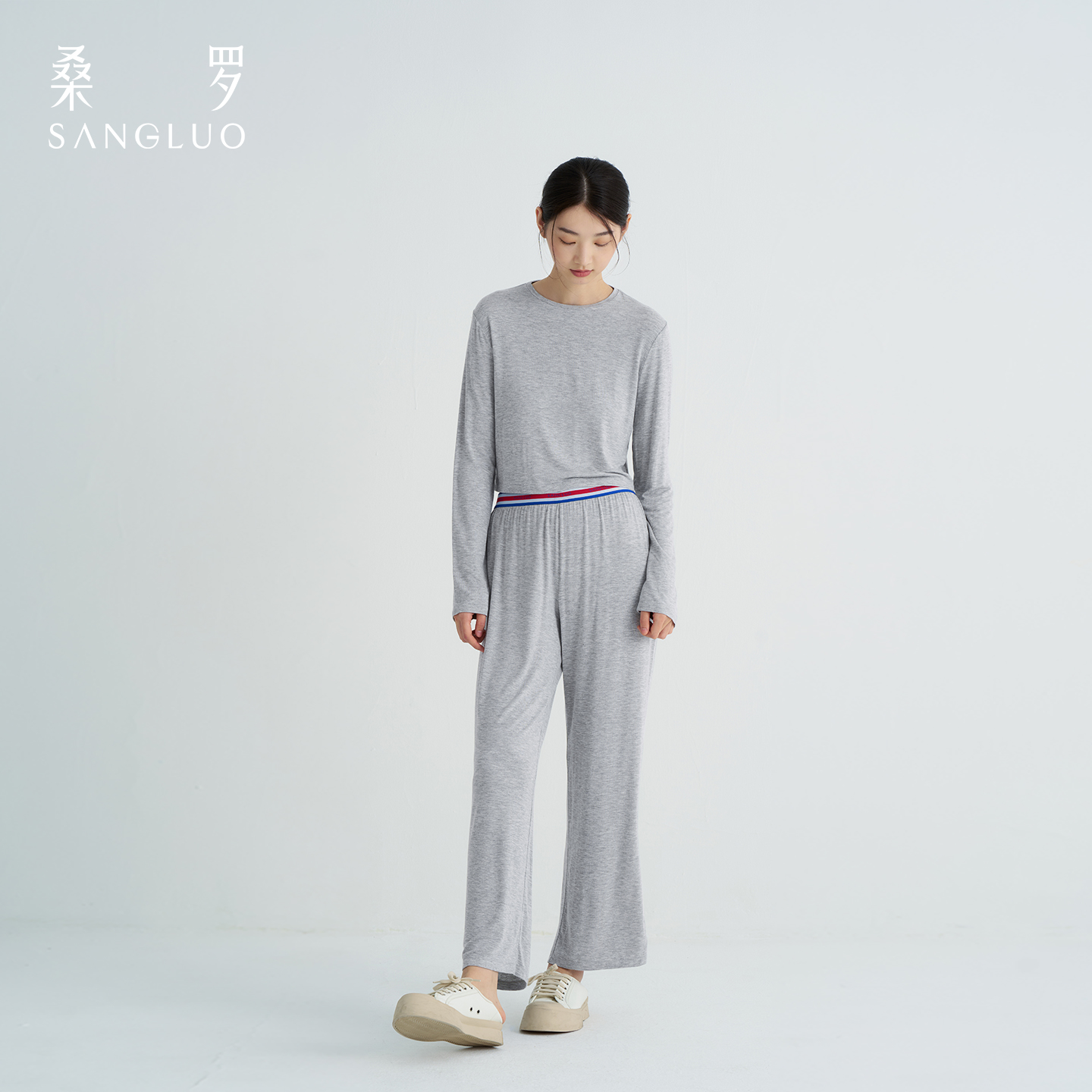 【肌底衣】桑罗运动套头衫长袖长裤宽松舒适休闲03A61897/03A62858