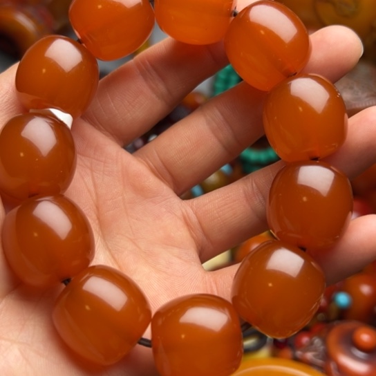 琥珀（花珀）手串未镶嵌蜜蜡