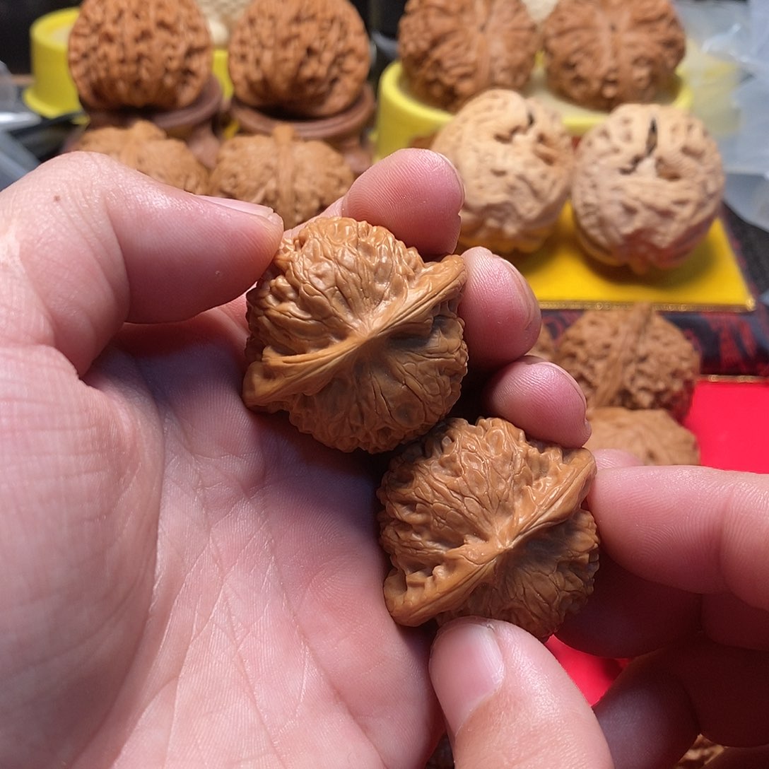 桃核把件宫灯狮子40尺精对