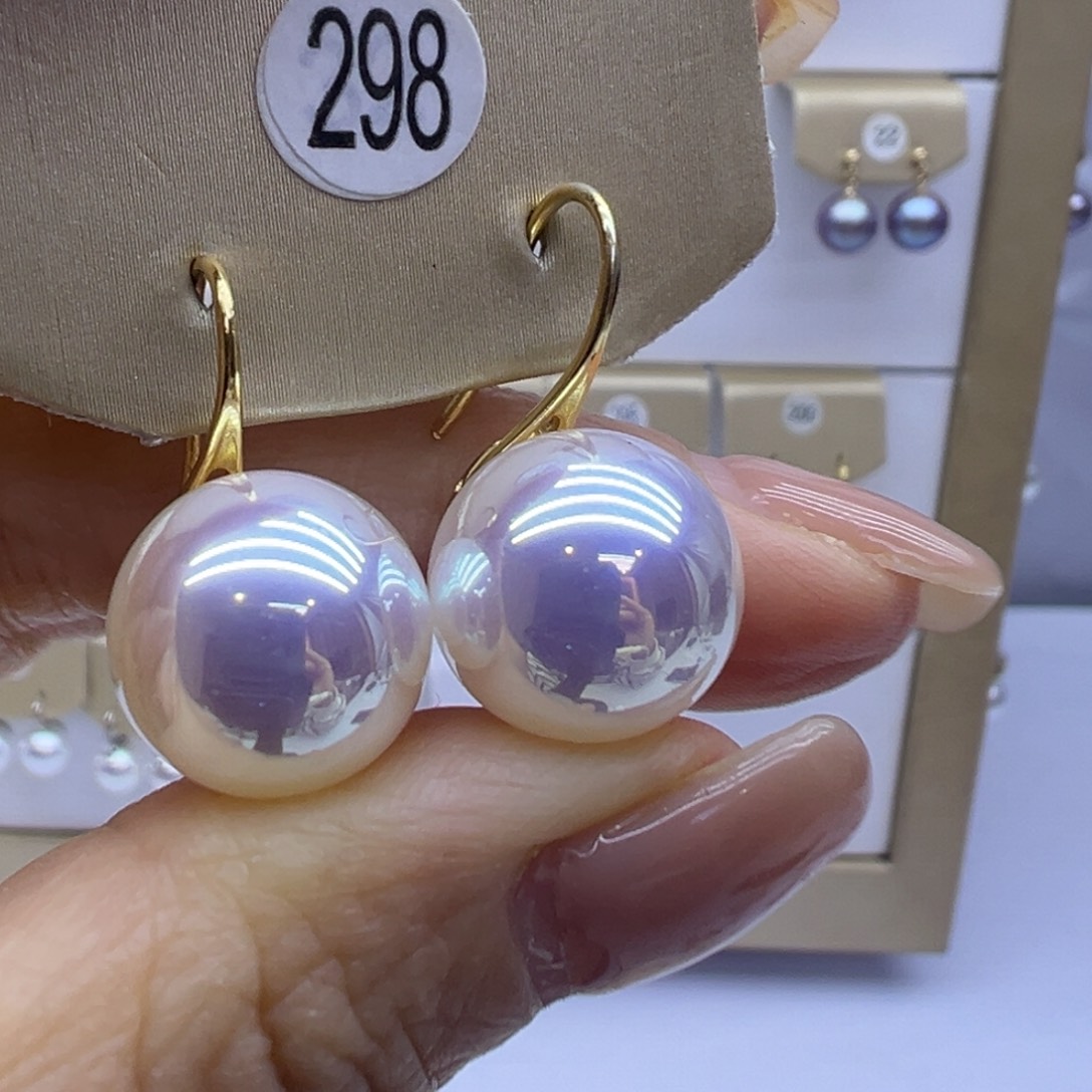 淡水珍珠耳饰银S925镶嵌