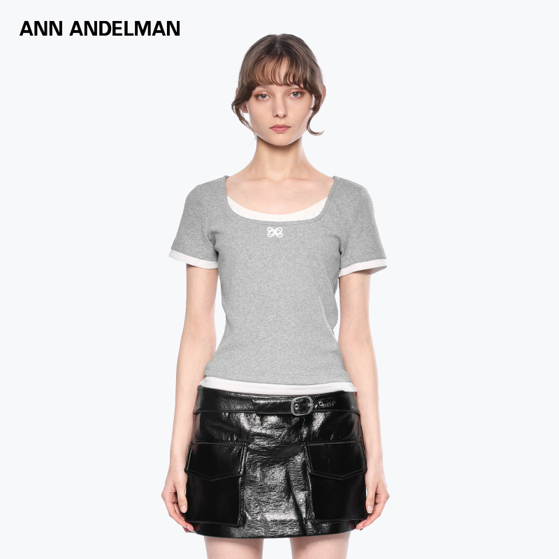 ANN ANDELMAN 25秋冬 时尚设计基础百搭修身半袖T恤上衣