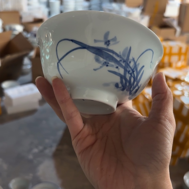 玉瓷景德镇陶瓷米饭碗两只微瑕