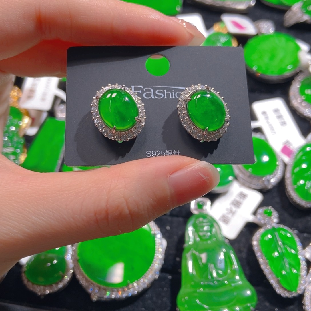 翡翠吊坠(不含链)银S925镶嵌