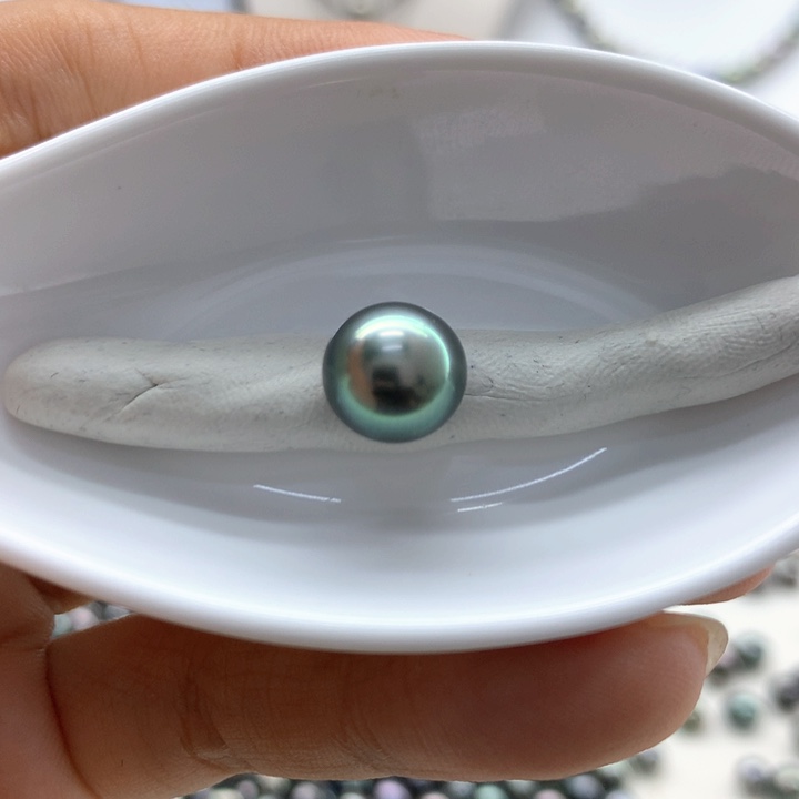 裸珠海水珍珠孔雀绿