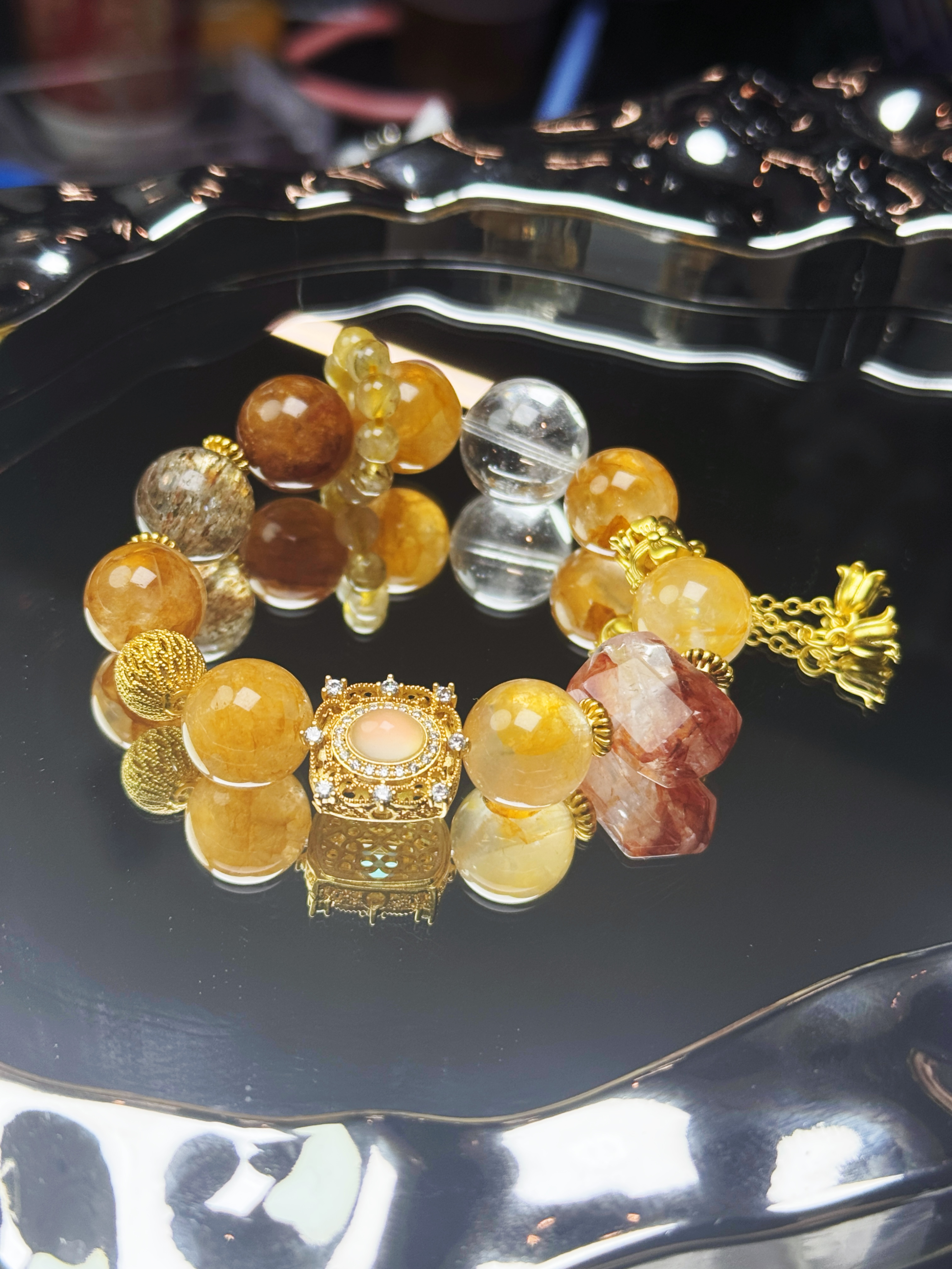 B45“向钱看”【发才系列】水晶手串