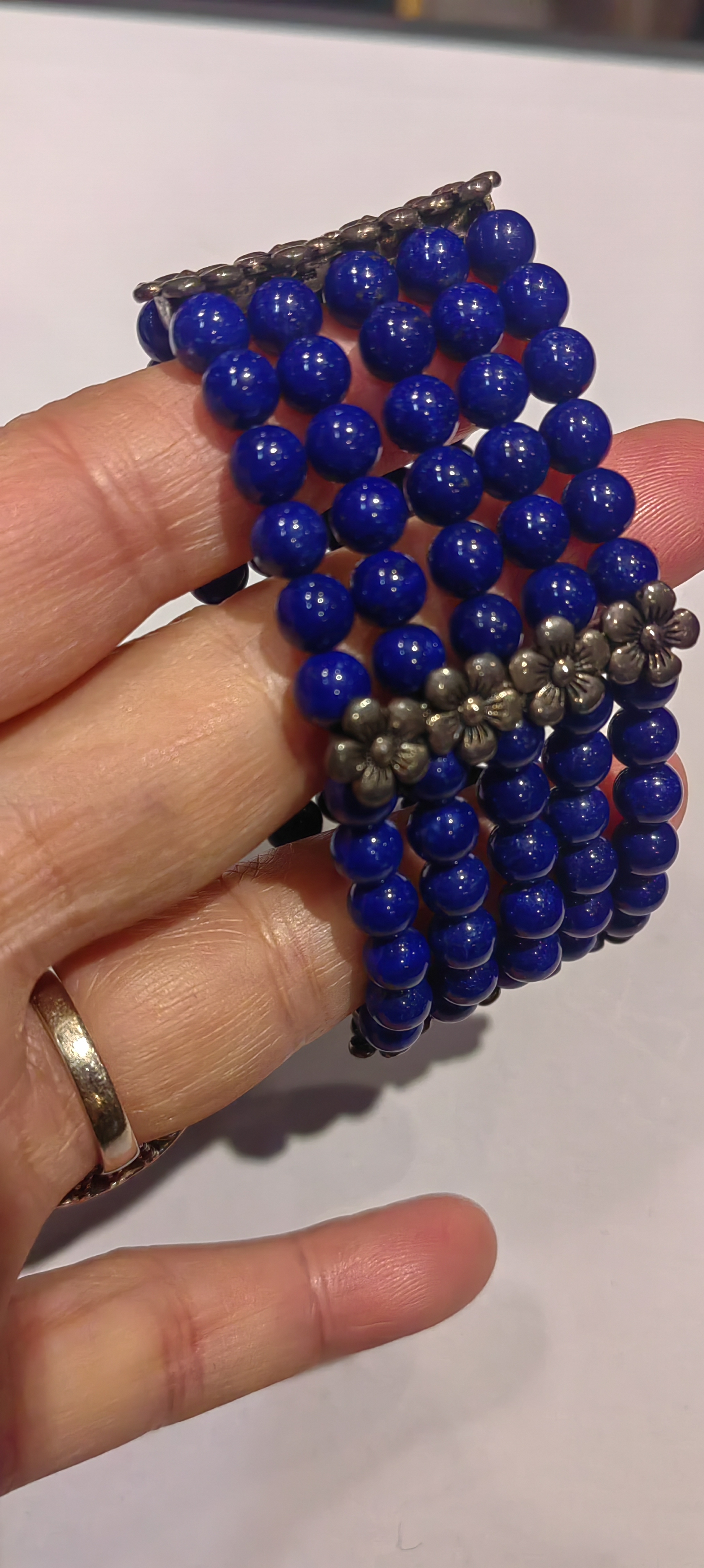 非金属仿珍珠手链 手工DIY 手串蓝色系