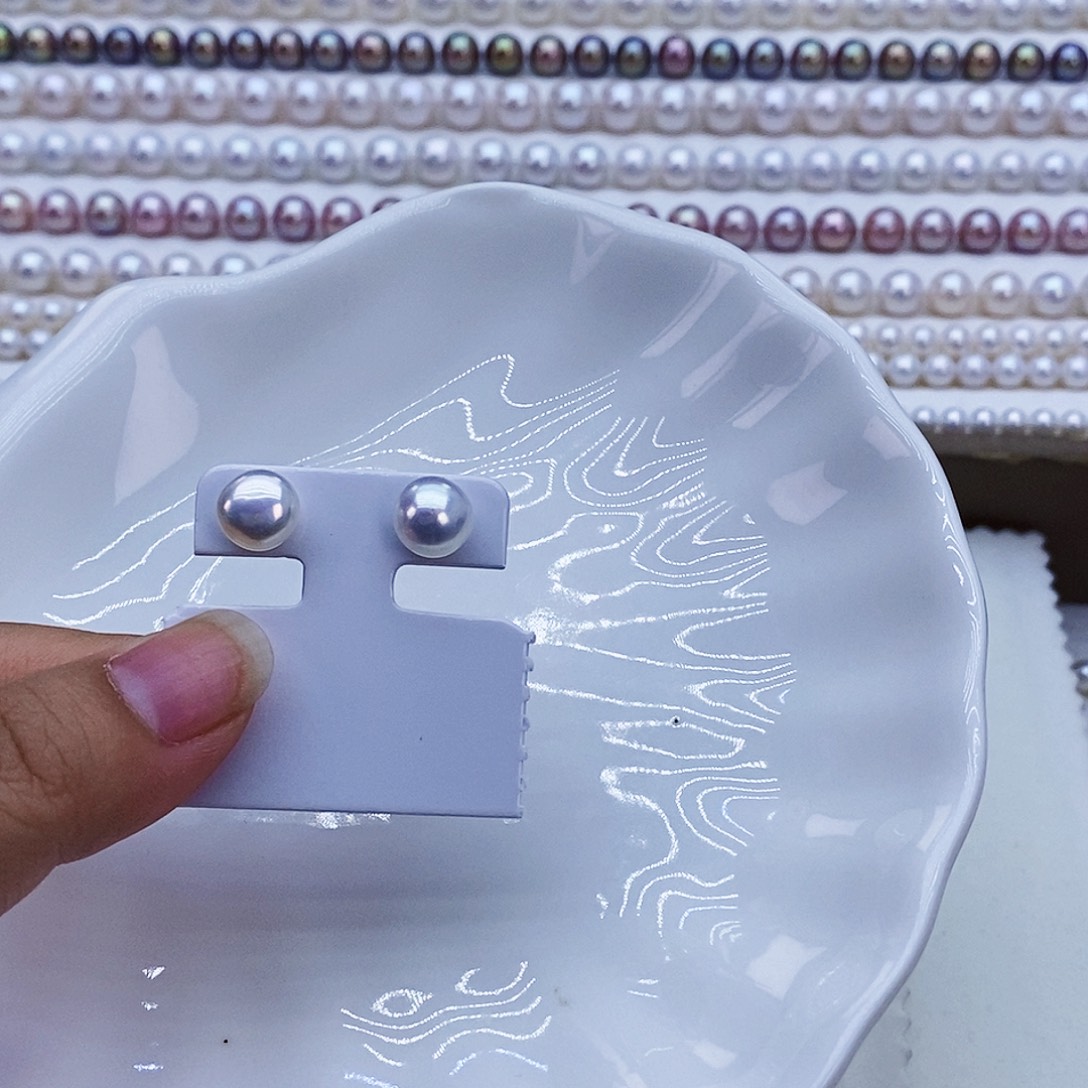 未镶嵌项链淡水珍珠珍珠耳钉