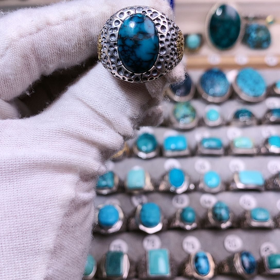 绿松石挂件银S925镶嵌苍**泽