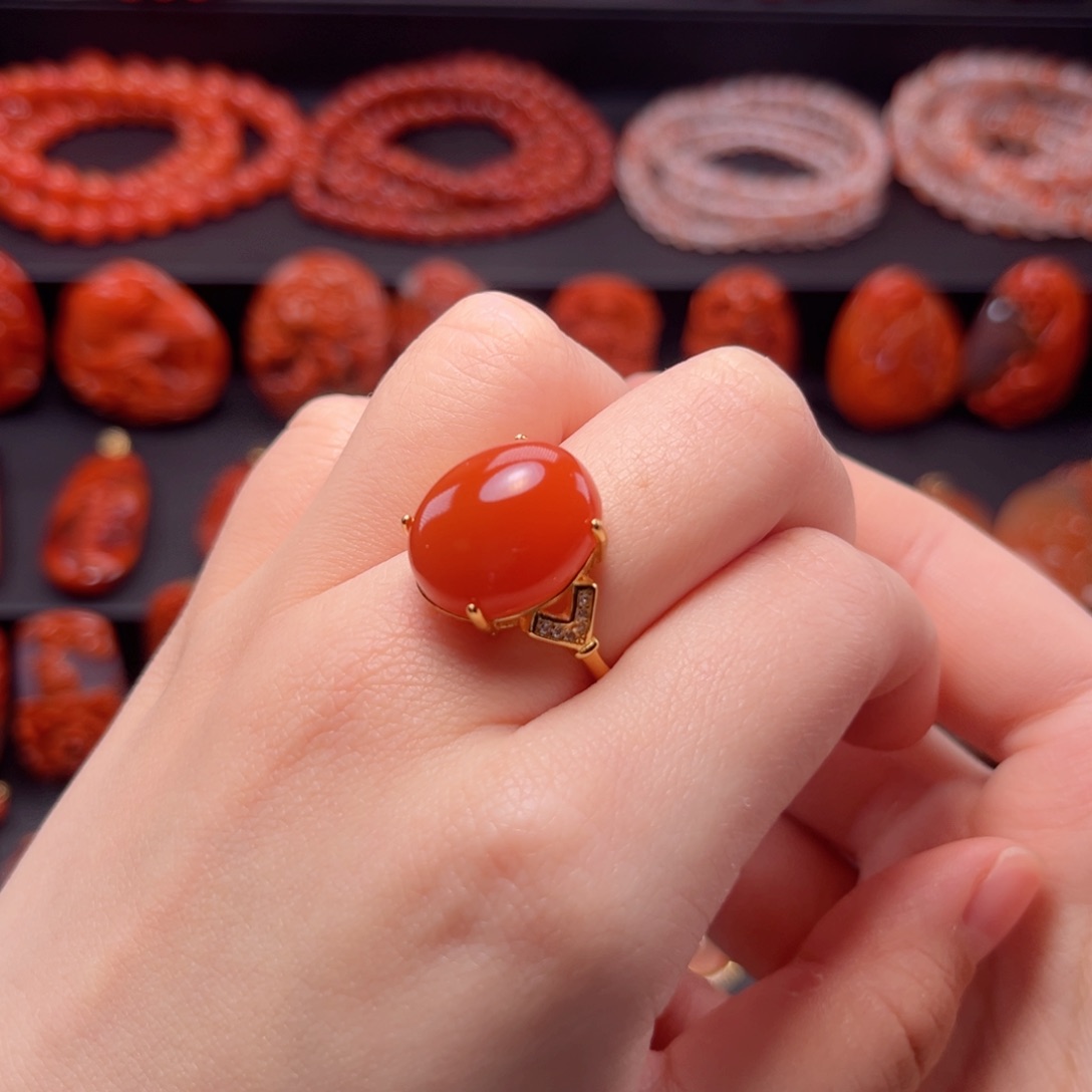 南红玛瑙南红银S925镶嵌