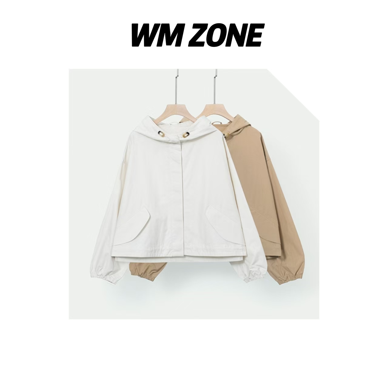 WM  3-6-3726  2F-988 短款廓形连帽风衣