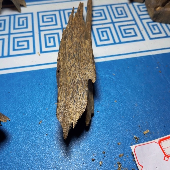 a***言木质母树虎斑紫奇树心虫漏138克