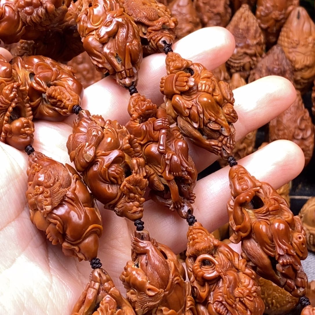 橄榄核手串/手链达*核雕