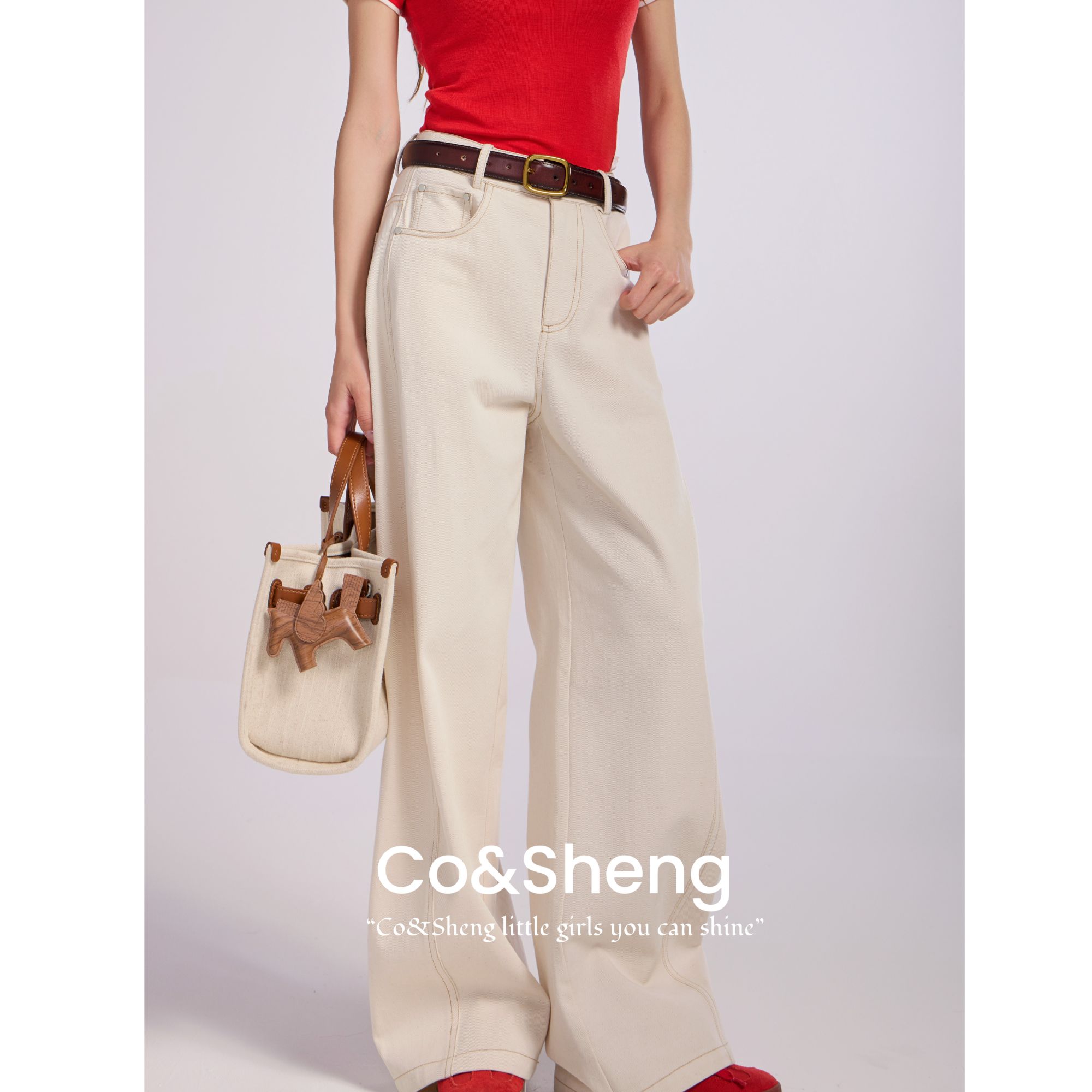 空白格/co&sheng重生150小个子春夏直筒牛仔裤女洋气衣服女欧若风