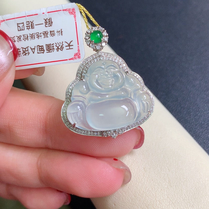 【闪购商品】翡翠颈饰18K金镶嵌佛公