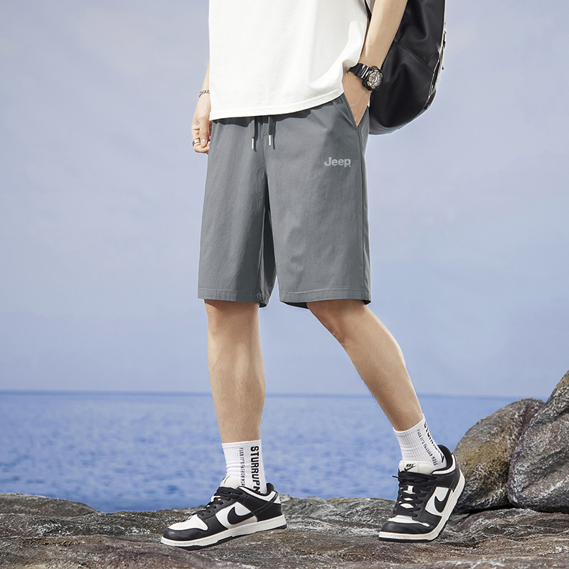 冰丝速干夏季短裤直筒男士休闲简约短裤潮流户外宽松款